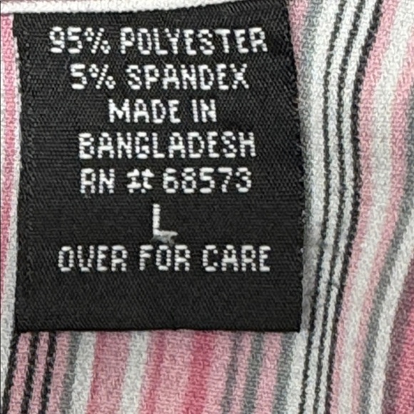 Blue Diamond Stretch 3/4 Sleeve Button Down Blouse. Large - Picture 11 of 12